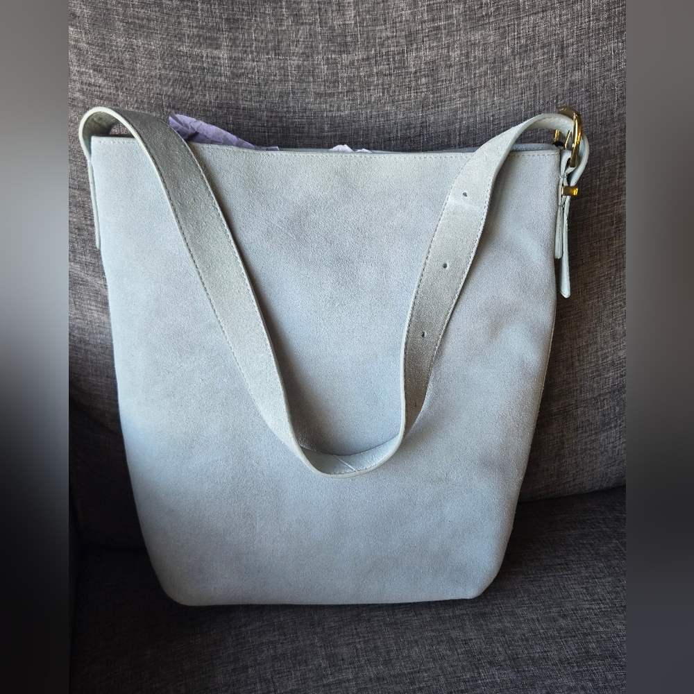 Margot Kaye suede bucket bag Gray Blue